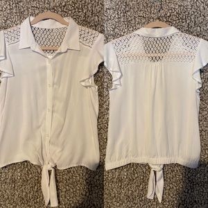 Sheer White button Down Shirt